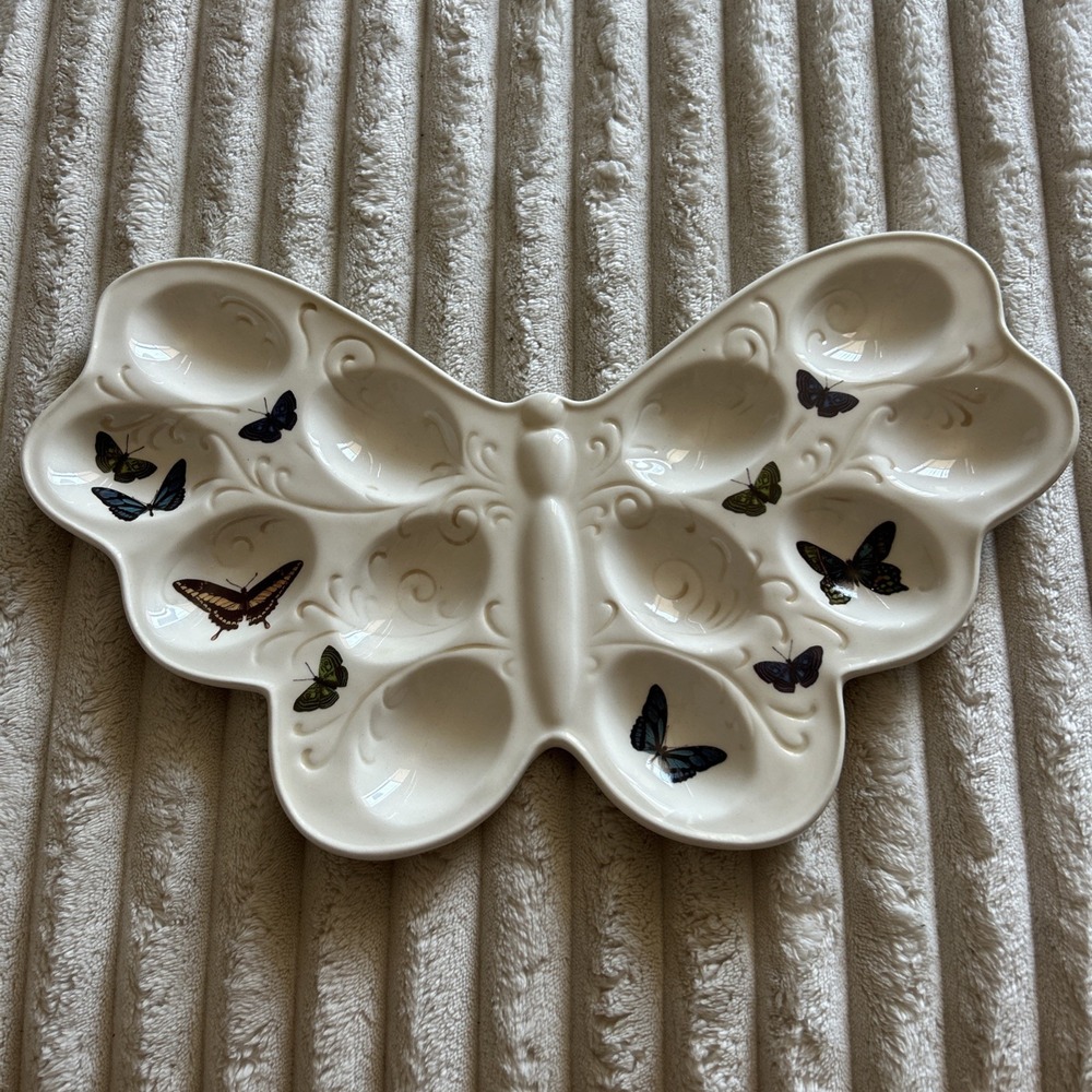 Grasslands Road Butterfly Easter Deviled Egg Plate